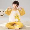 Children's Cartoon Long Sleeve Pajama Set - Round Neck, Plus Size, Teen & Kids