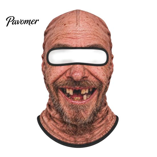 Realistic Face Balaclava Old Man Ski Mask, 3D Funny Balaclava, Novelty Winter Sports Headgear Cover with Neck Coverage for Skiing Snowboarding Outdoor
