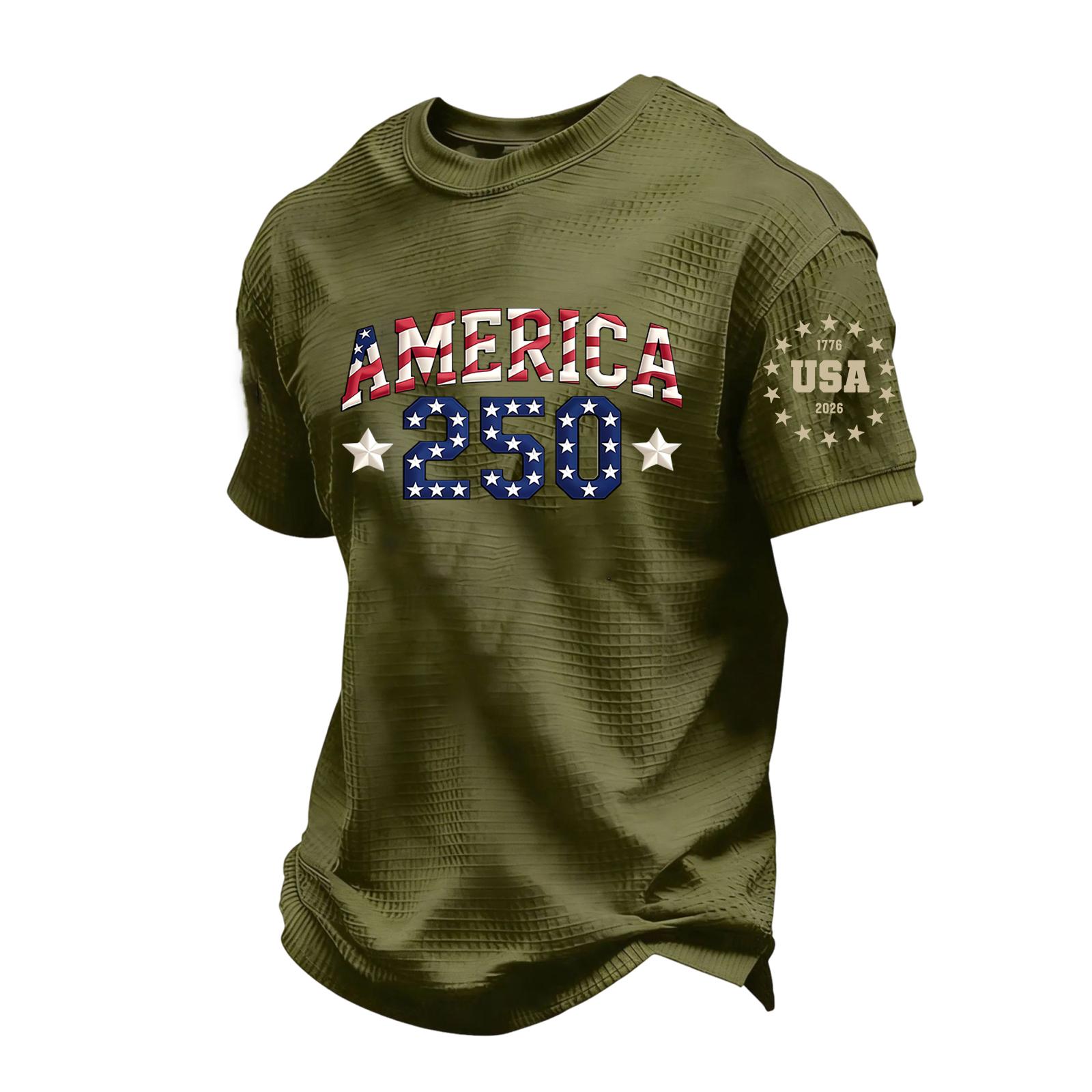 Men s Loose And Casual Flag-print T-shirt, Short Sleeve Shirt XXL