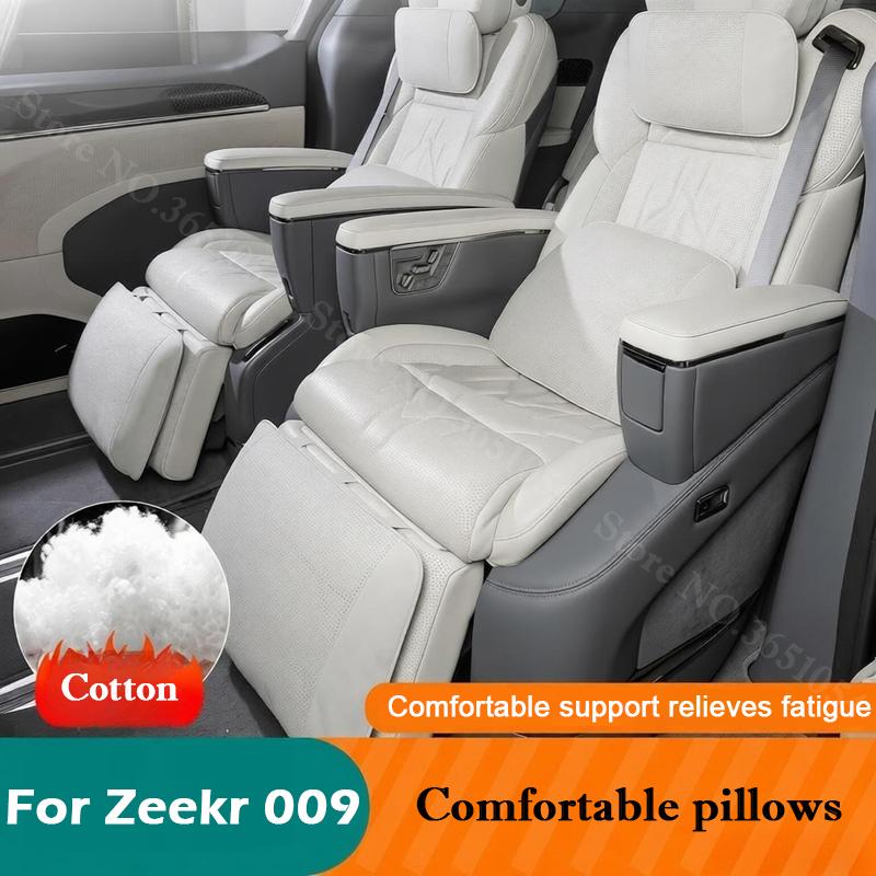 For Zeekr 009 Leather Neck Pillow Leg Rest Support Pillows Memory Foam Lumbar Support Cushion Headrest Car Interior Accessories