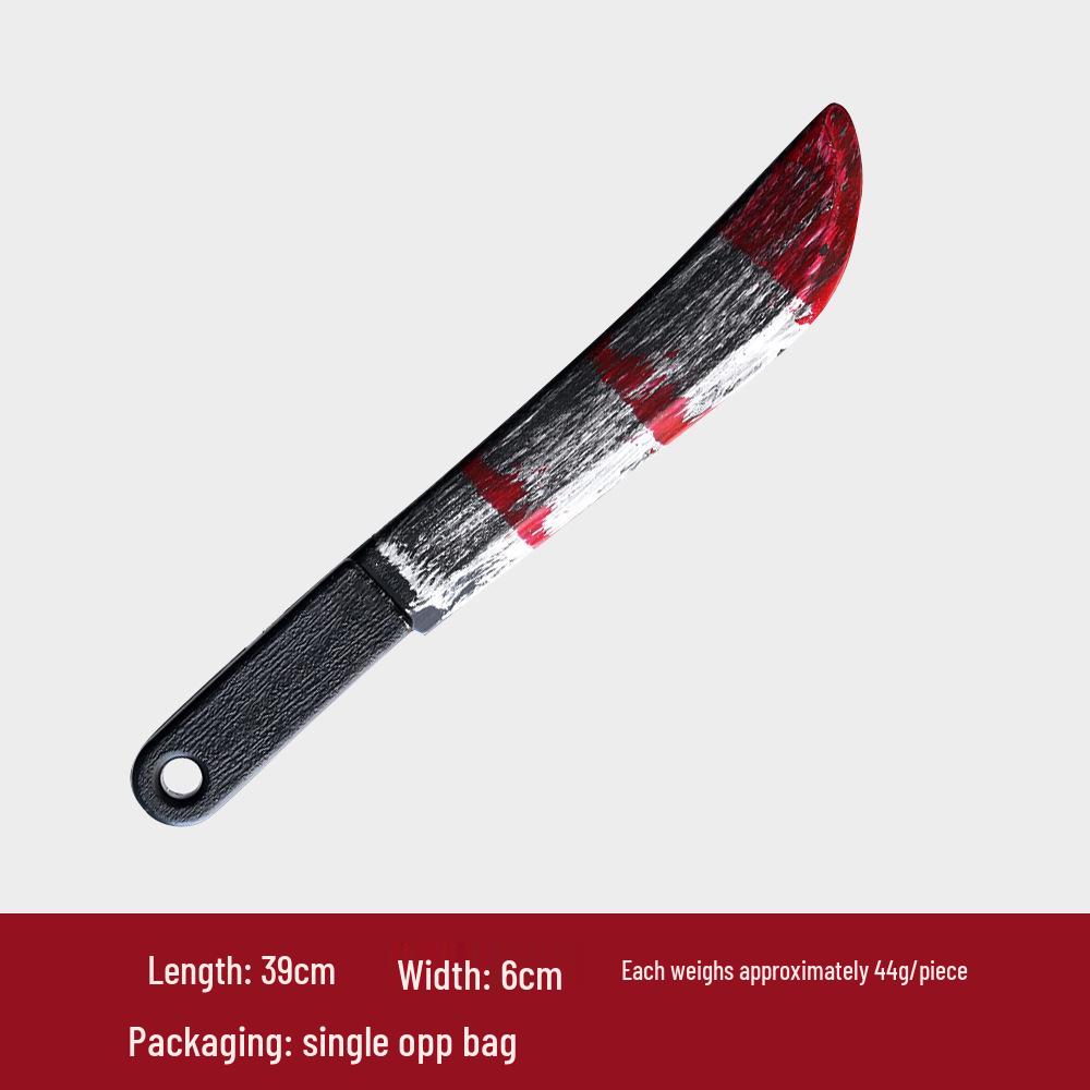 Halloween Curved Blood Tip Knife Prop: Plastic Prank and Decoration Tool for Ghost Festival, Sickle Shape.