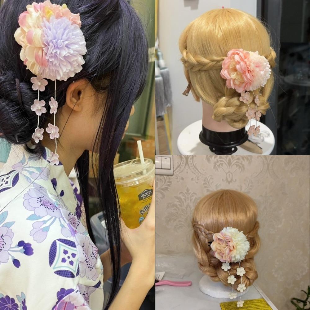 Sweet Tassel Duckbill Clip Chinese Style Hydrangea Hair Clip Fairy Barrettes  Ladies