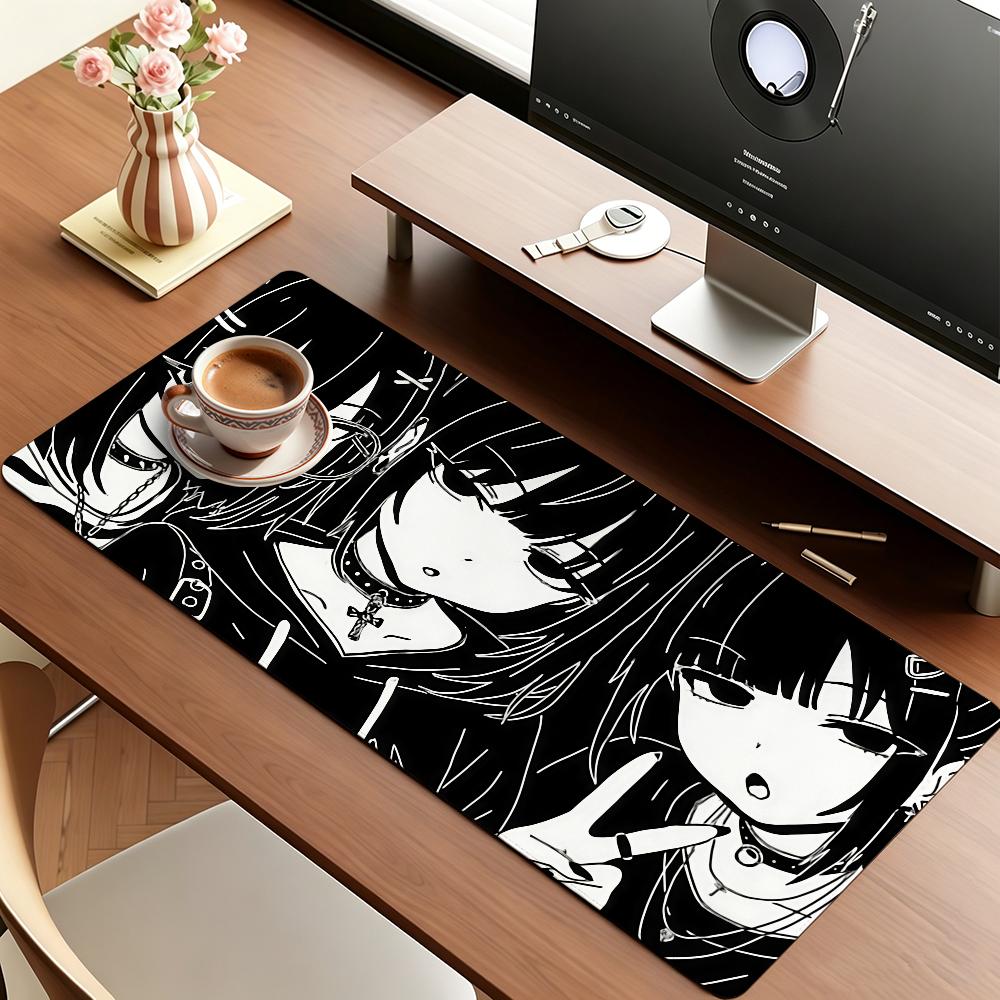 Japanese Anime Pixel Girl Mouse Pad Anti Slip Rubber Edge Locked Thickened Laptop Gaming Desk Mat