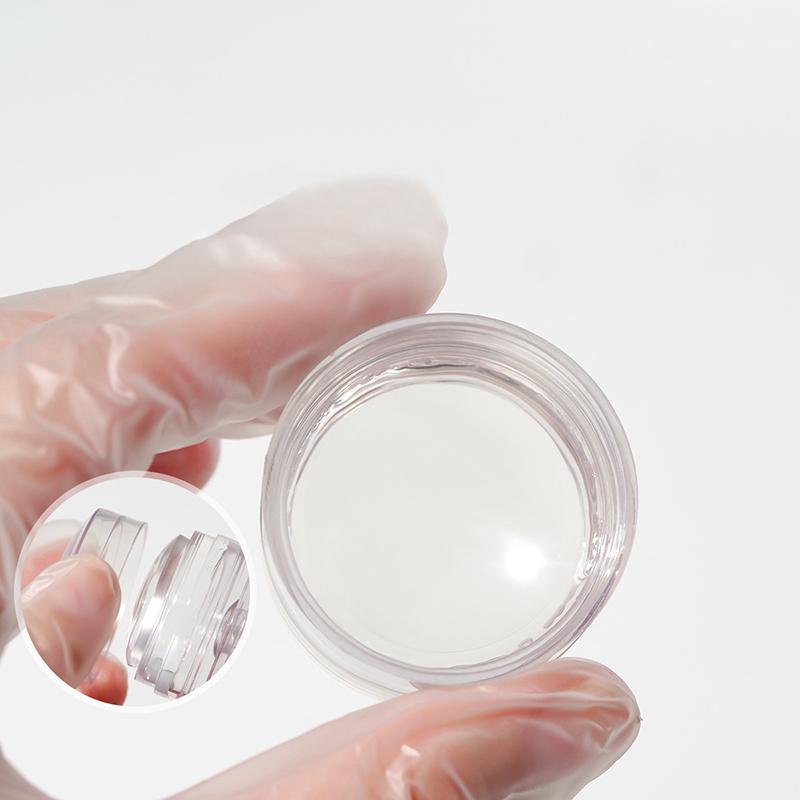 Otočná průhledná razítka na nehty Variabilní velikost vzoru Silikonový tisk na konečky prstů Francouzské razítko na pečetění nehtů se škrabkou