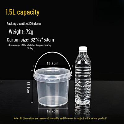 Seau rond en plastique de qualité alimentaire avec couvercle