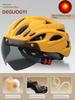 Yu Zhaolin's Premium Bicycle Helmet with Integrated Goggles, One-Piece Riding Helmet for Men and Women, Mountain and Road Safety Helmet
