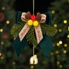 PVC Pine Needle Pinecone Christmas Tree Decor Bow with Bell Xmas Ornaments  Christmas Tree