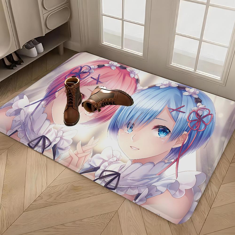 Re Zero Anime Room Mats Retro Multiple Choice Living Room Kitchen Rug Non-Slip Welcome Rug