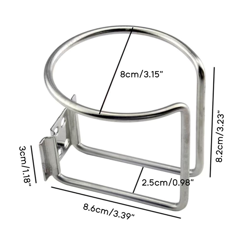 Stainless Steel Cup Holder Drink Beverage Cup Storage Rack for Marine Boat Yacht Kayak Trailer Hardware Accessories 2pcs