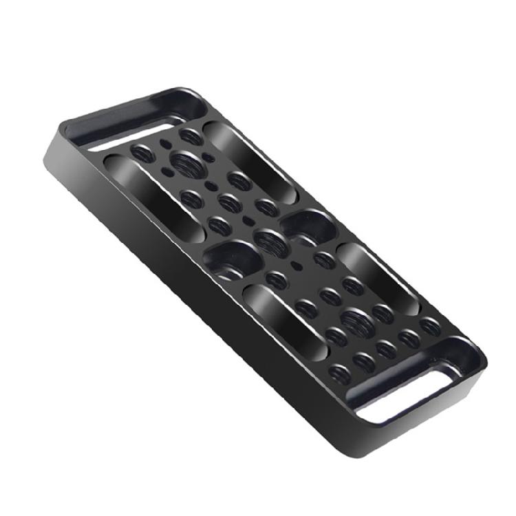 Camera Support Plate With Cold Shoe Attachment And 1/4in 3/8in Cheese Base Plate Tripod Mounting Plate