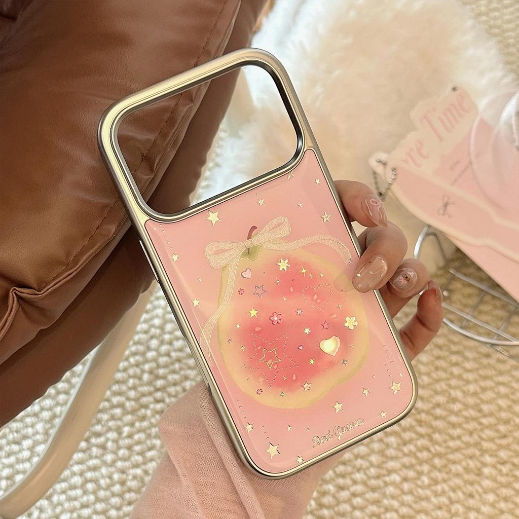 Creative Colored Diamond Pink Guava Phone Case for iPhone 16, iPhone 17, iPhone 17 Pro Max