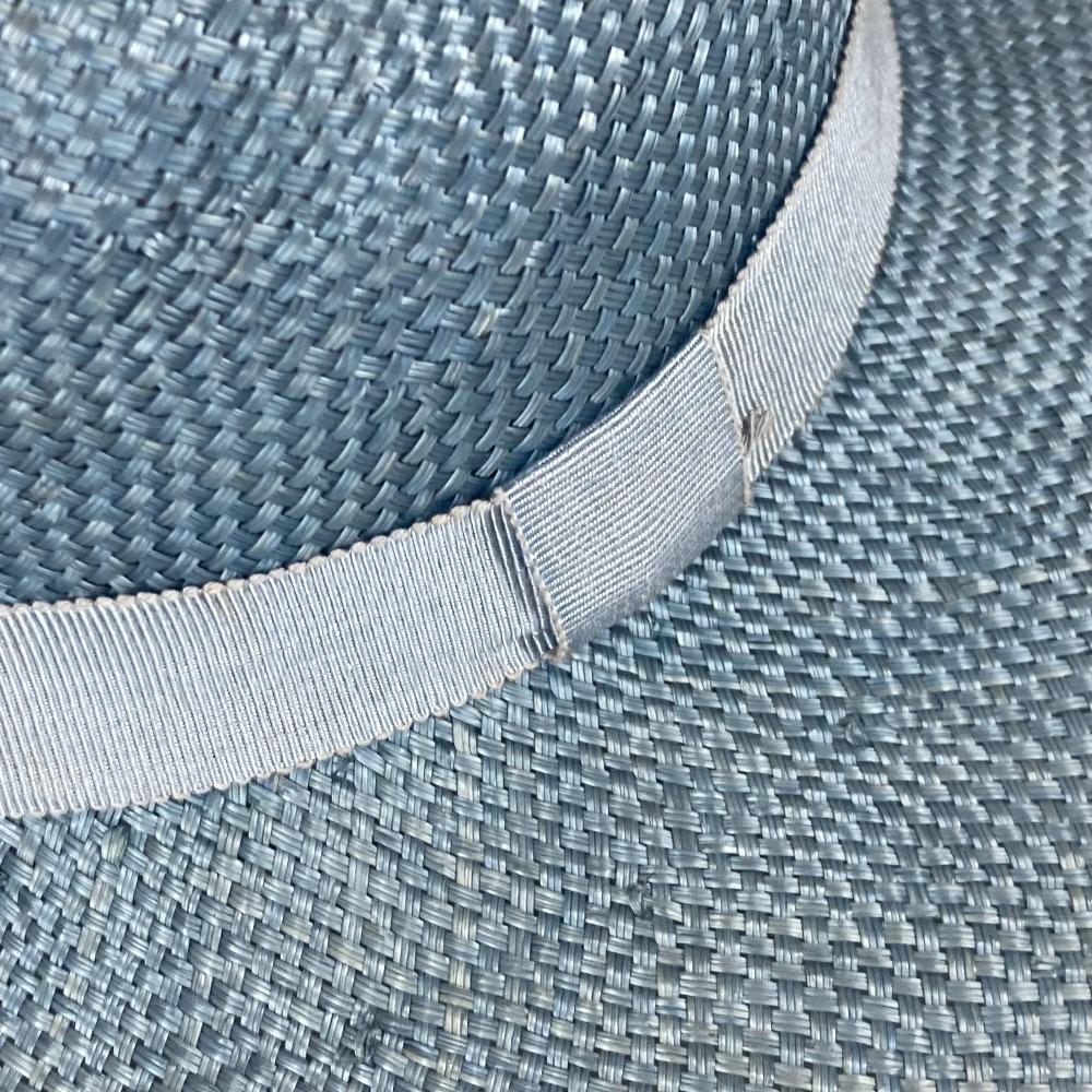 CHANEL Summer Hat Straw hat Straw Hat Bicolor hat straw blue/Black