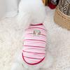 Cotton Ribbed Knit Dog Vest for Small Breeds Summer Sleeveless Striped Puppy Shirt Soft Breathable Pet Outfits