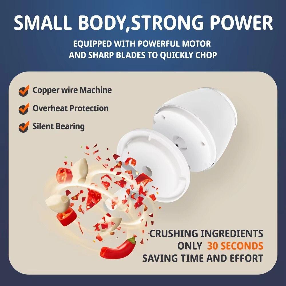 Mini Food Processor Cordless Fruit Sauce Grinder Vegetable Crusher Jam Maker  Cooking