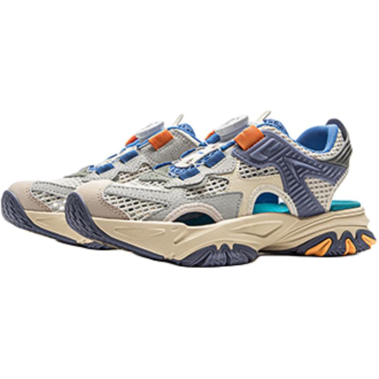 Li Ning Kids Sports Lifestyle Series Comfortable Versatile Non-Slip Low-Top Sandals Kids Sandals Silver-Birch-Gray YKUV006-5