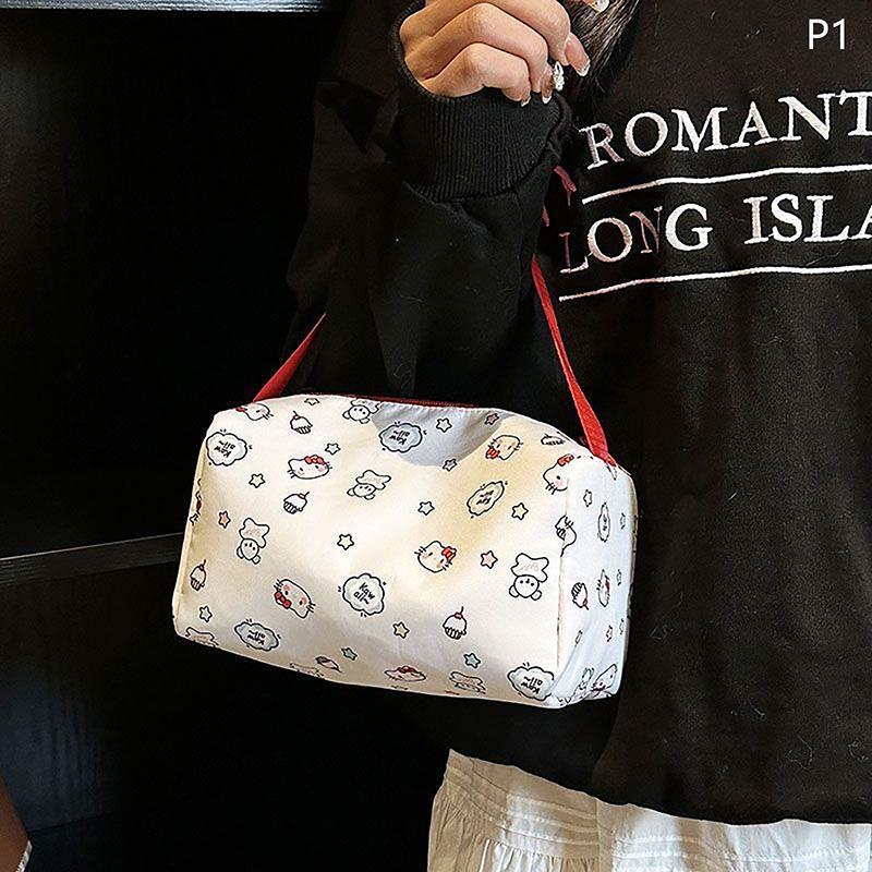 Kawaii Hellokitty Anime Cosmetic Bag Women'S Makeup Case Portable Toiletry Bag Large Capacity Handbags Travel Tote Gift For Girl