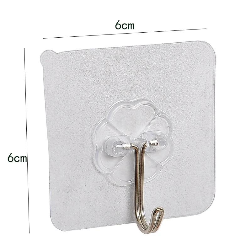

5/10 pcs wall hooks, punch-free adhesive wall hooks for bedroom heavy duty kitchen and bathroom transparent floor