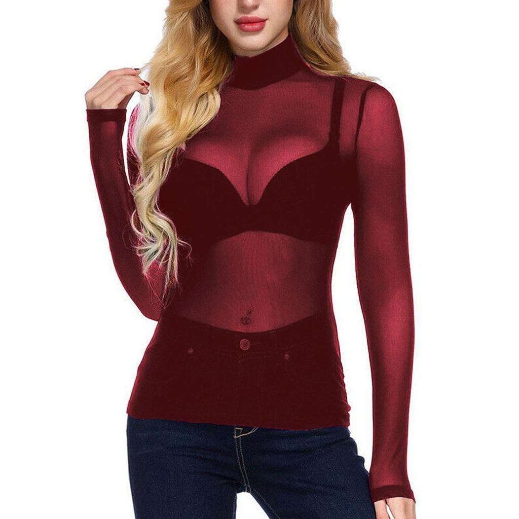 2024 Women's Summer Mesh Long Sleeve Slim-Fit Shirt