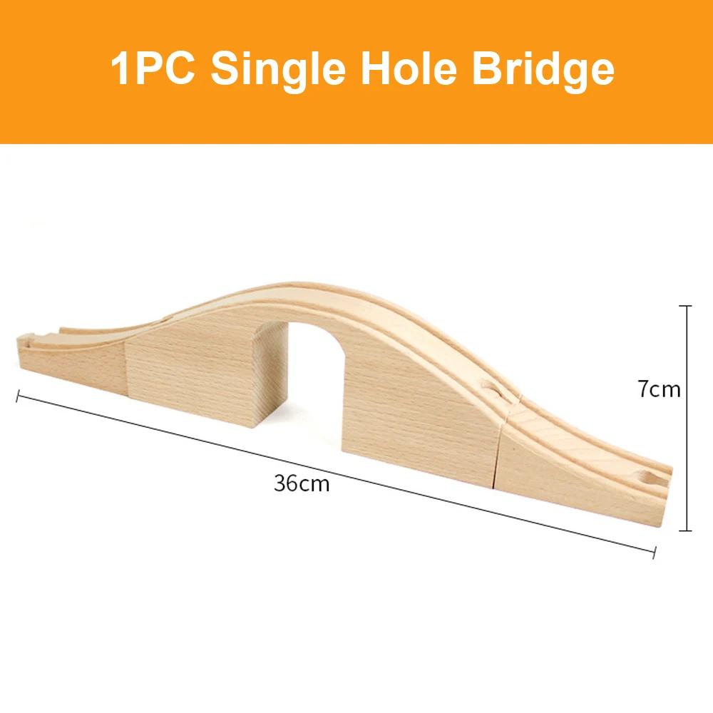 DIY Children Wooden Train Rail Track Accessories Toy Cross Track Railway Toys Compatible All Track for Kids Boys & Girls Gifts