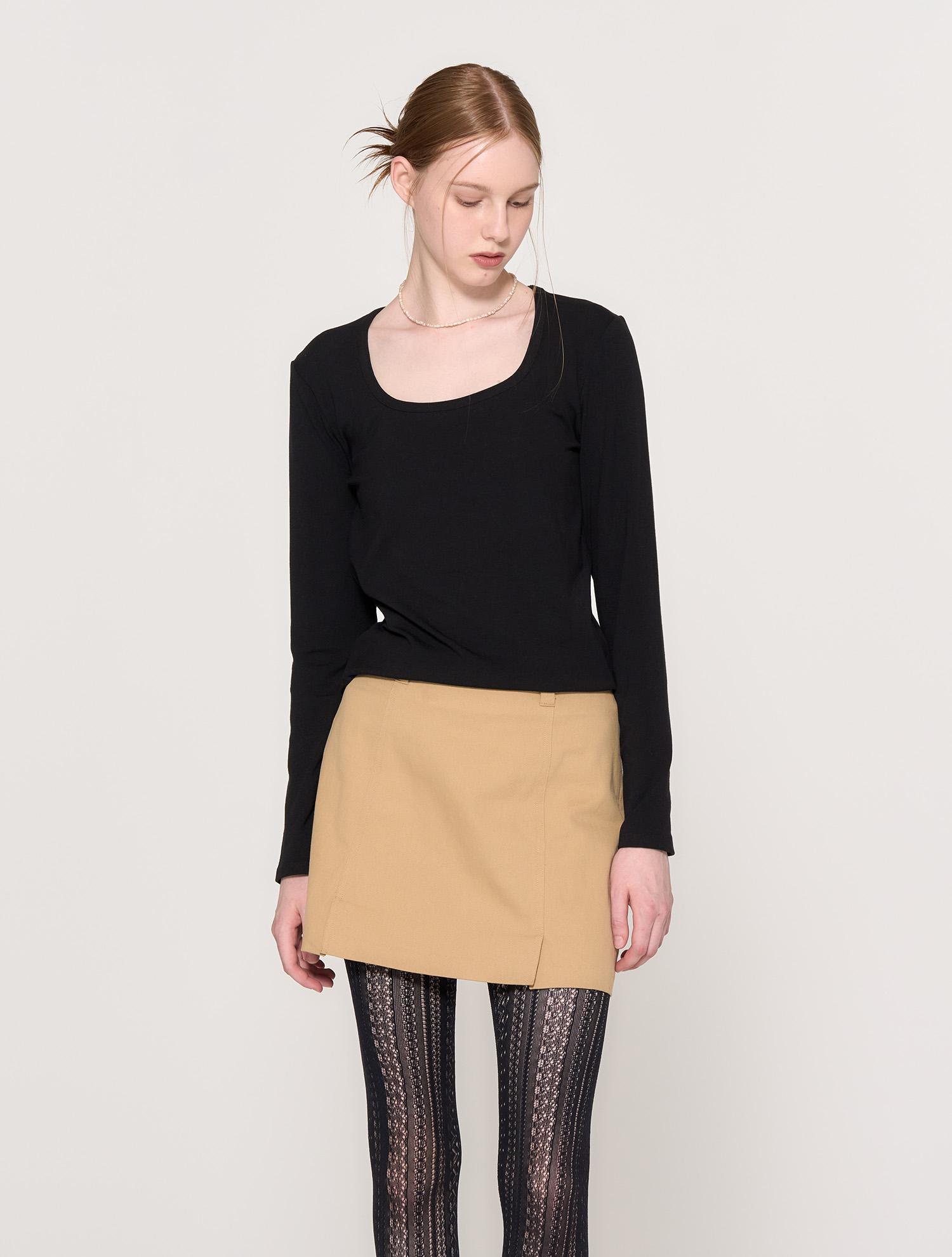 General Idea Essential Easy U-Neck T-Shirt [Black] / Wbd3L01516 Black/S