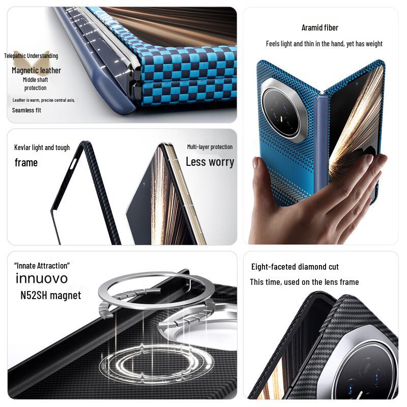 CangHua Aramidfaser Magnetische Vollabdeckungs Hülle für Honor Magic V5