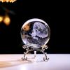 Enchanting 3D Moon & Stars Laser-Engraved Crystal Ball - Perfect For Home, Office, Or Cafe Decor   Ideal For Living Room, Desk D
