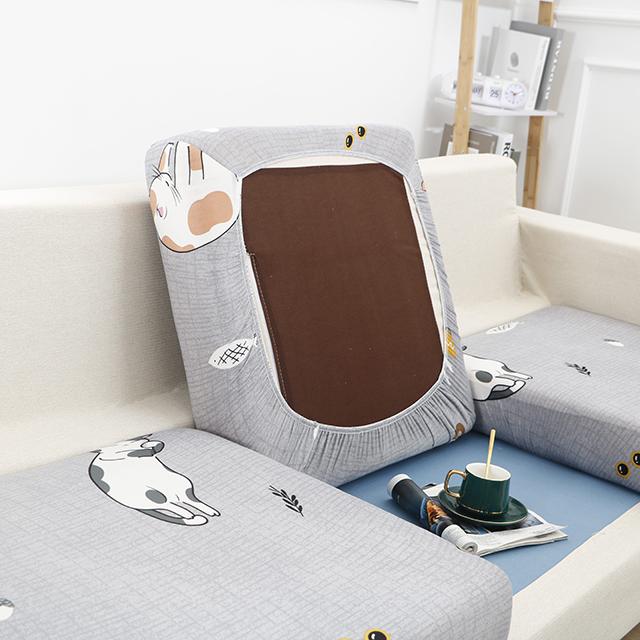 Leaves Stretchy Sofa Furniture Seat Cushion Cover Printed Sofa Cover Half Package Couch Stretch Slipcover Funiture Protector 1 /2 /3 /4 Seater