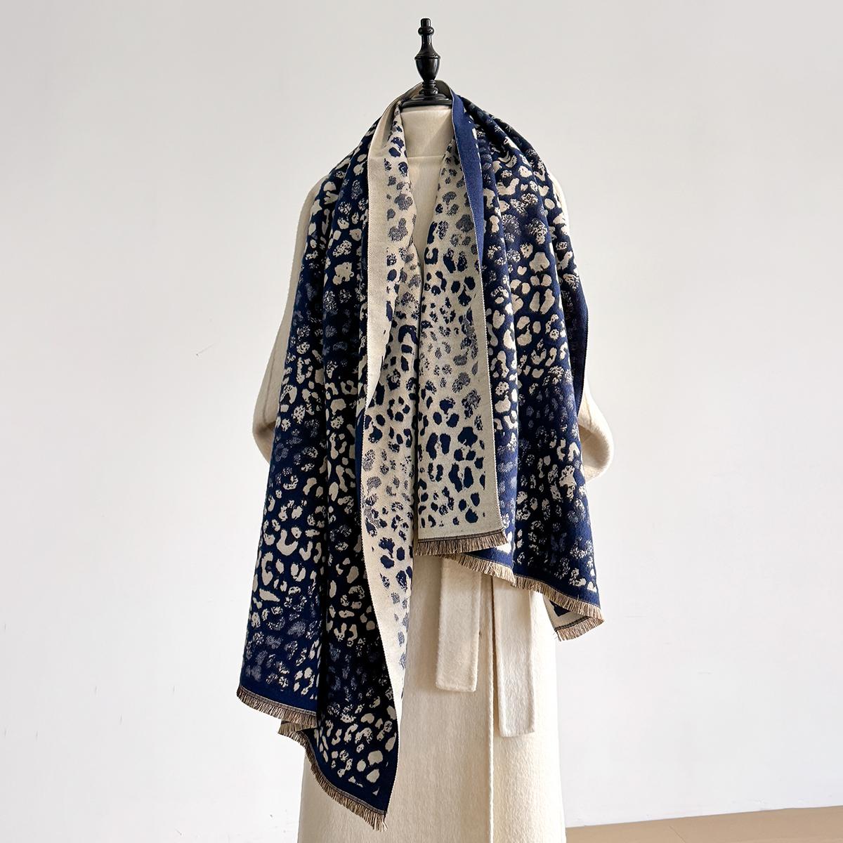 

Women S Elegant Floral Jacquard Pashmina Blanket Scarf - Winter Thick Warm Double-Sided Tassel Coldproof Windproof Shawl W9119WW-