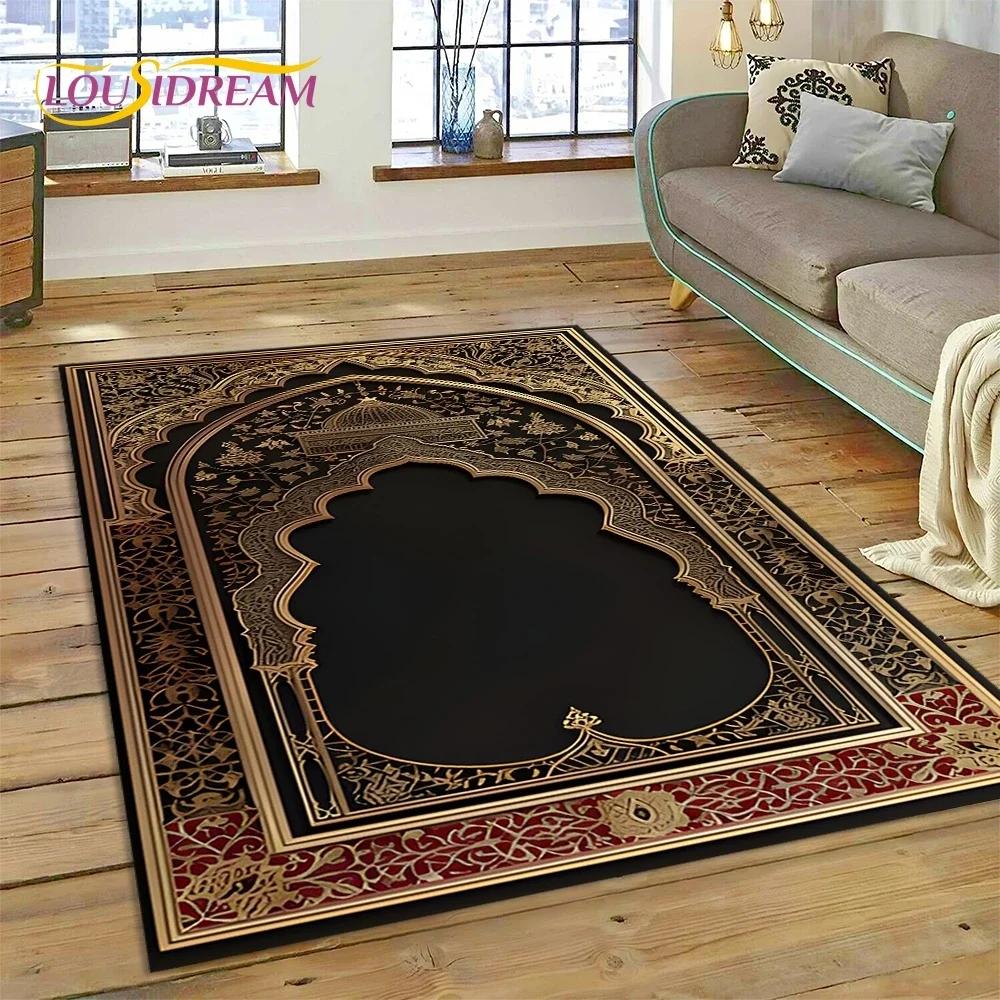 Muslim Islam Prayer Kneeling Poly Mats Mandala Carpet Rug for Bedroom Living Room Home Sofa Decoration,Large Decor Floor Mat