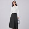 Women's Detachable Bow Tie Long-Sleeve Chiffon Blouse