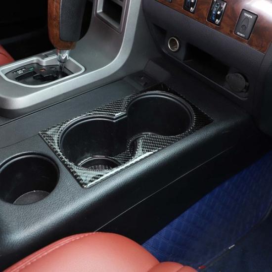 Carbon Fiber Front Water Cup Holder Panel Cover Trim For Toyota Tundra 2007-2013