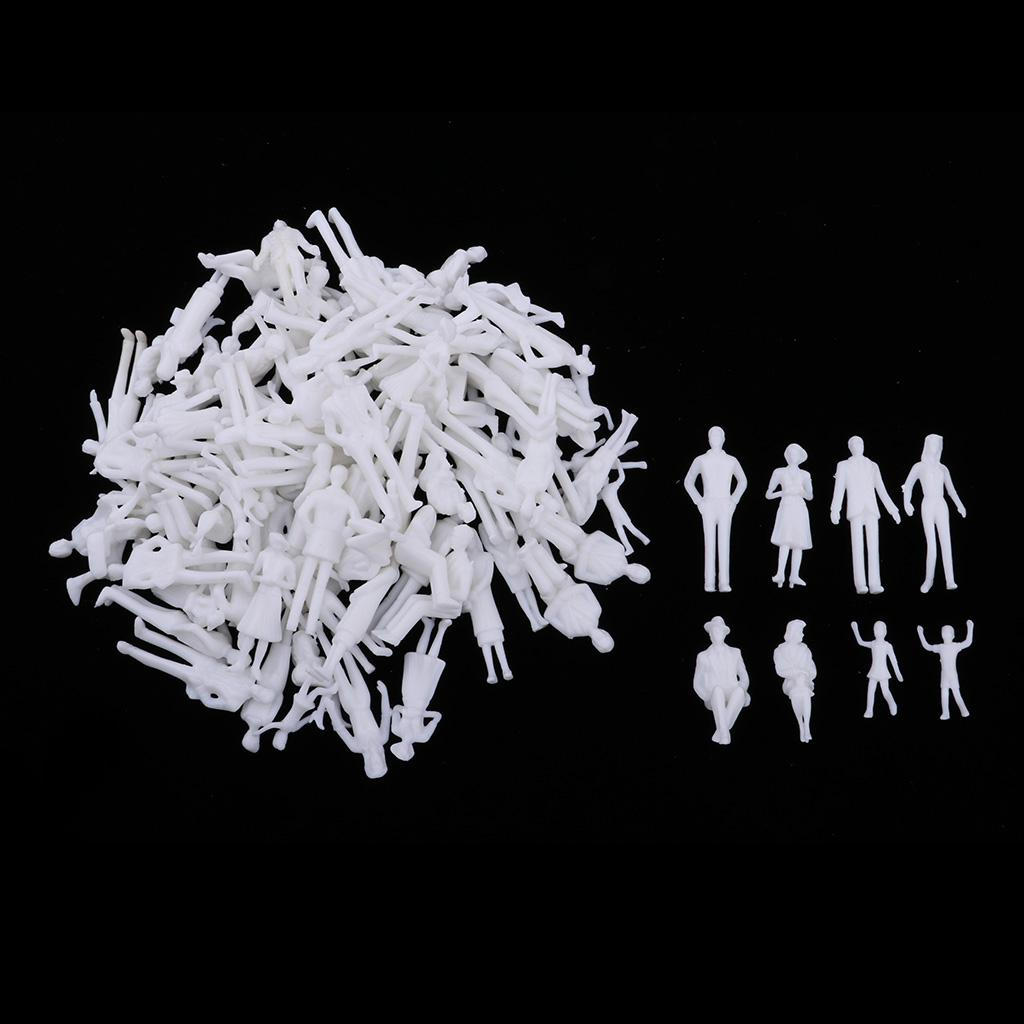 

100pcs/set Human Model Woman & Man Figures :30 Passenger Miniatures, 4.8-6.2cm Height