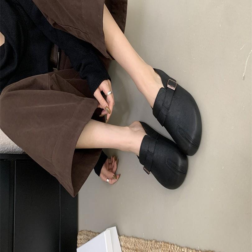 2025 New Platform Women's Shoes Bag Head Half Slippers