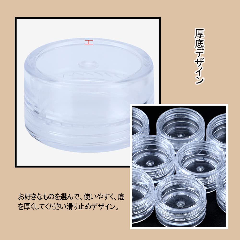 DFsucces Small Round Set of Plastic Cream Accessory Nail Polish Storage Small Item Storage Cosmetic Refill Convenient Business Travel Home Use Cases,
