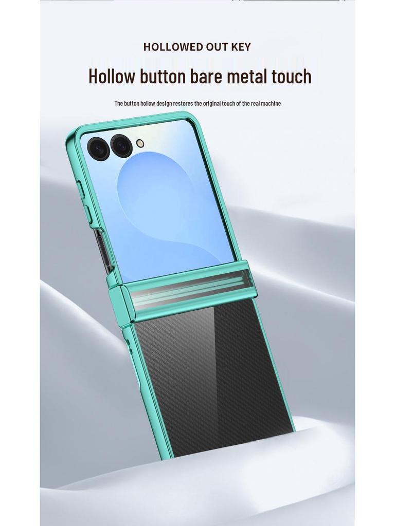 Samsung Z Flip Ultra-Thin Transparent Electroplated Drop-Proof Case Set for Models 7/6/5/4/3