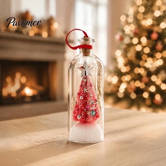 Festive Room Accent Light Recordable Christmas Message in A Bottle, Voice Recording Holiday Keepsake with Personalized Memory Playback Cork,