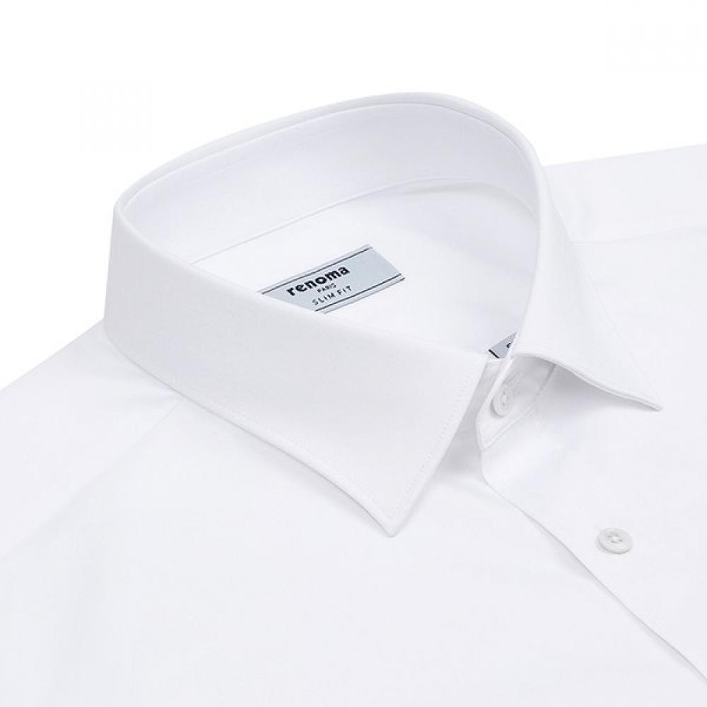 RENOMA Slim Shirt Solid White Thamebe Span Twill Rzrsl1109 Wh