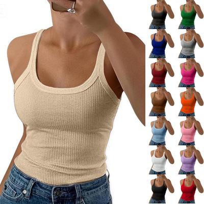 Women's Summer U-Neck Sleeveless Stretch Casual Slim Fit Tank Top