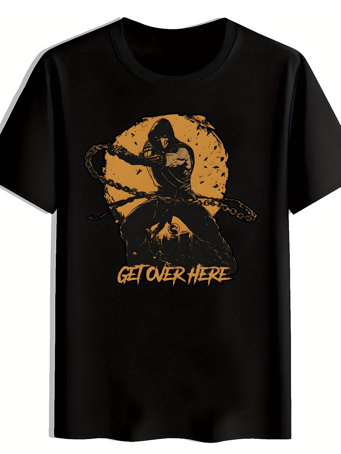 Vintage Rock Band Graphic T-shirt -  Get Over Here  Design with Skull & Chains L
