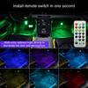 Adhesive Atmosphere Light Car Interior Ambient Light Auto Roof Light Wireless LED Lights Remote Control Decoration Lamp