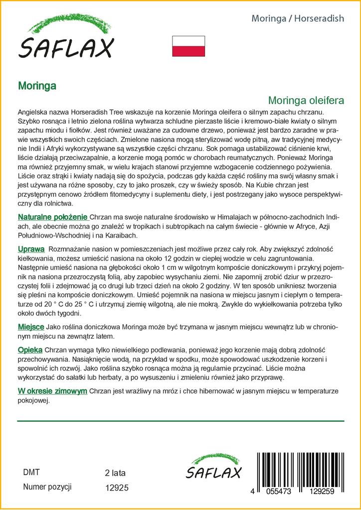 SAFLAX Χρένο - 10 σπόροι - Moringa oleifera