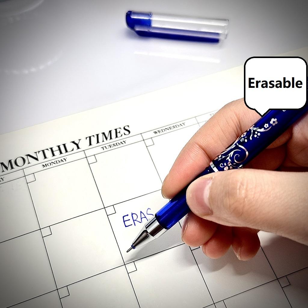 8Pcs Erasable Pens 0.5mm, Fine Ballpoint Blue&Black Ink Pens, Smooth Writing Gel Pen for Drawing Writing