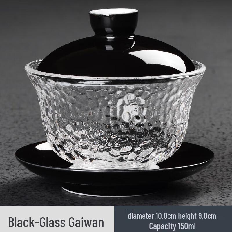 Jihong Red Ceramic Sancai Gaiwan with Glass Lid