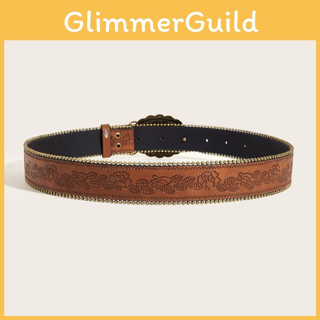 Punk Leather Belt With Metal Buckle For Men And Women Fashion Accessory