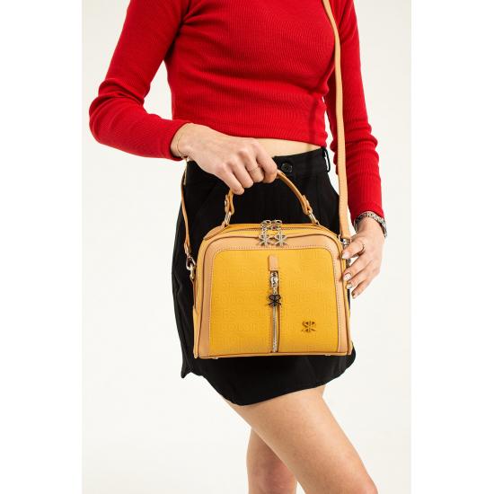 Taschen und Koffer Tara Red Kamel Damen Schultertasche und Tasche 20x24 Größe