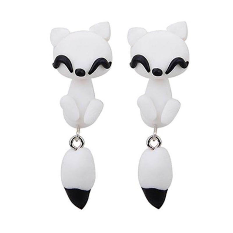 Женские серьги-гвоздики из полимерной глины с животными, милые мультяшные кошачьи ушки, ювелирные изделия