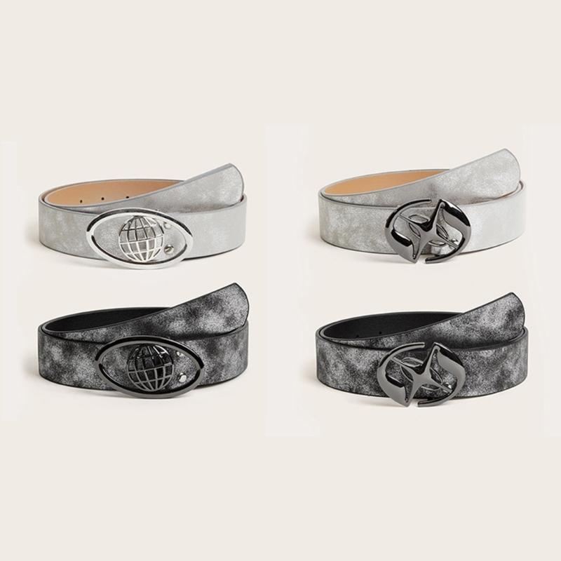 Delicate Adult Waist Belt with Earth/Star Buckle Waistband Jeans Waist Belts for Vintage Style Teens Adjustable Belt