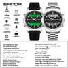 SANDA Multifunctional Luminous Student Watch - Classic, Fashionable, Waterproof with Timer & Alarm.