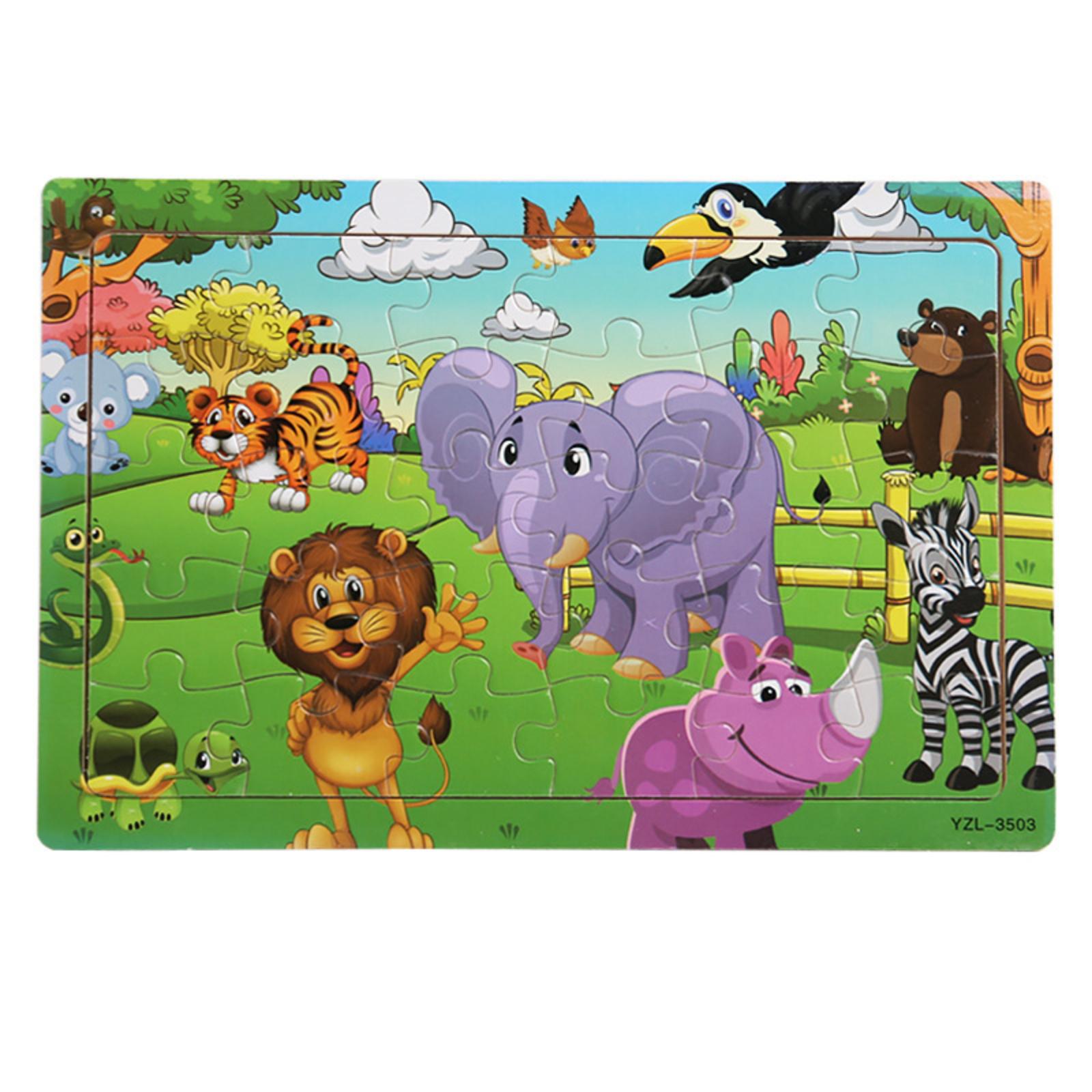 

Wooden Cartoon Animal Puzzle For Early Childhood Education One Size