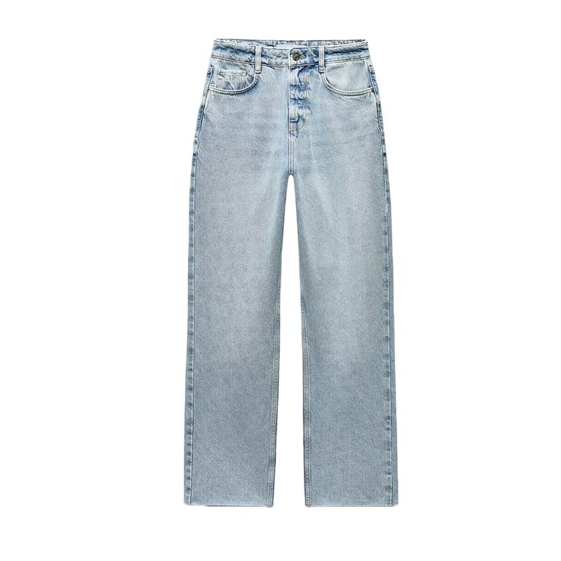 Spring New Women's Clothing Metal Button Decoration Multi-Color Selection Straight High Waist Casual Denim 6164059